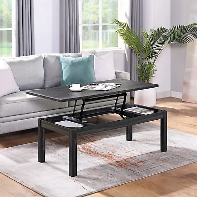 Lift Top Coffee Table W/ Hidden Compartments & Storage Shelf For Living Room • $94.99