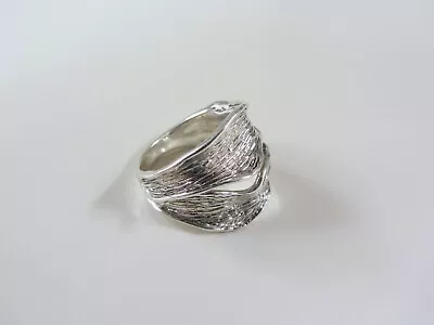 Hagit Gorali HG Israel Sterling Silver 925 Modernist Ribbon Pattern Ring Size 6 • $79.99