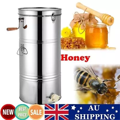 Honey Extractor 2 Frame Manual Crank Beekeeping Spinner Stainless Equipment AU • $126.35
