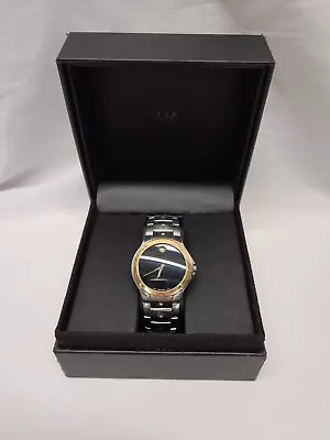 Authentic Movado Sports Two Tone Men's Sports Edition Black Dial Watch 0605910 • $395