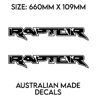 Ford Ranger Raptor Matte Black X2 Ute Tub Side Decals Stickers 660mm X 109mm • $49.99