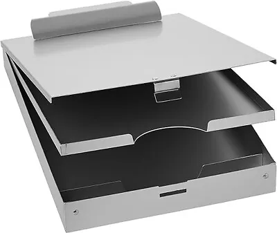 Metal Clipboard Case Paper Storage Box Aluminum Form Holder Self-Locking Student • $30.80