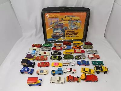 Vintage Lot  Of Assorted 1/64 Hot Wheels Matchbox Cars W/Case • $45