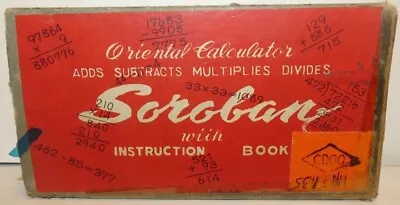 Vintage Daruma Soroban Japanese Wooden Calculator W/Guide & Box • $14.99