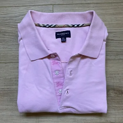 Burberry Golf Men’s Pink Polo Short Sleeve Outdoor Rugby Casual Shirt Sz XL • $50