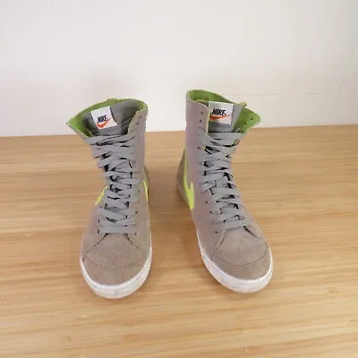 £14 • Buy Nike Blazer Hi Roll Womens Trainers Grey Lime Suede Size UK 5 #2839