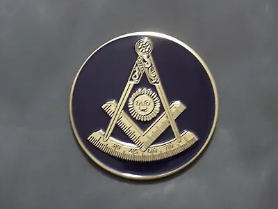 Masonic 3  Car Emblem Past Master Black Square Compass Metal Freemason NEW • $8.89