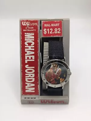 Michael Jordan Bulls 1990s Wilson Wristwatch & Case Old Stock Nylon Style Strap • $23