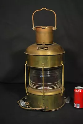 LARGE VINTAGE (1972) JAPANESE BRASS SHIP LAMP LANTERN / Still Boxed Never Used! • $245