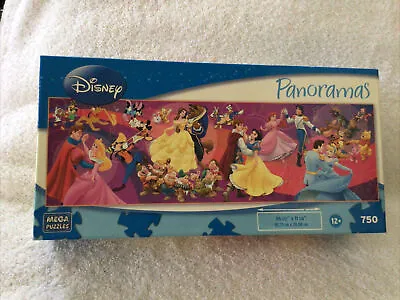 Disney PANORAMAS CAST OF CHARACTERS 750 Pc Jigsaw Puzzle Princess Belle Aurora • $8