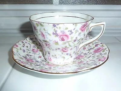 ROSINA Rose Chintz TEA CUP AND SAUCER Set Fine Bone China England 5040 EC  • $39.95