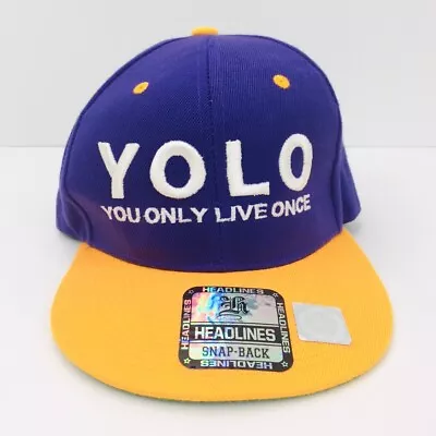 $6.91 • Buy Yolo Snapback Ball Cap You Only Live Once