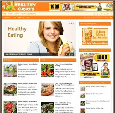 Affiliate Website Promoting Healthy Eating Habits | Make Money Online • $6.99