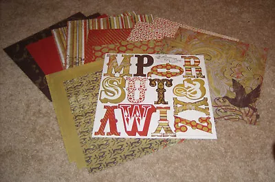 My Mind's Eye Bohemia Christmas Paper Lot(18) W/Coordinating Sheet Monograms • $10.99