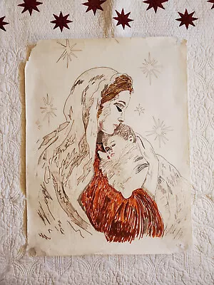 Christmas Mary/Madonna Holding Child Holiday Classroom Poster Handmade • $12