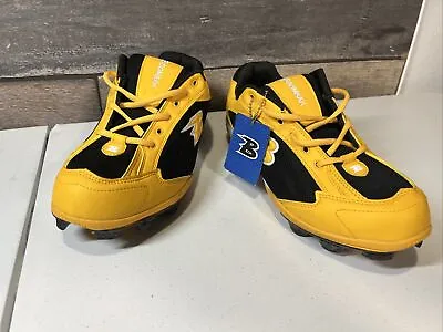 Boombah Baseball Softball Molded Cleats Black /Yellow/Gold Men's Size 12 NEW O/B • $30