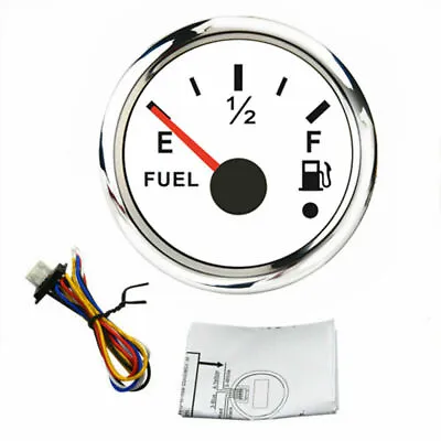 2'' 52mm Fuel Level Gauge 240-33/0-190ohm White For Car Marine Red Led USA STOCK • $17.75