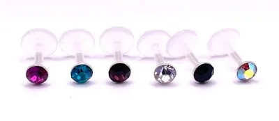 £3.89 • Buy Crystal Labret Helix Tragus Bioflex Ear Bar Conch 3MM Crystal Size Push Fit
