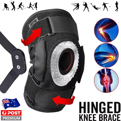 Hinged Knee Support Brace Adjustable Sports Joint Injury Arthritis Pain Relief A • $26.99