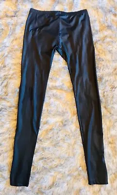 Old Stock Tag Glossy Soft Stretch Noir Body Con Leggings Bebe Bohemian L • $11.97