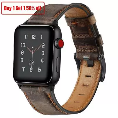 Vintage Leather Apple Watch Band Strap For IWatch Series 7 6 5 4 3 2 41//44/45mm • £8.99