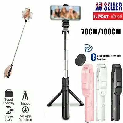 Flexible Tripod Holder Stand Selfie Stick With Bluetooth Remote For Mobile Phone • $14.98