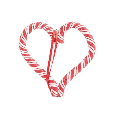 £2.61 • Buy :Gisela Graham Single Glass Candy Cane Heart Christmas Tree Ornament