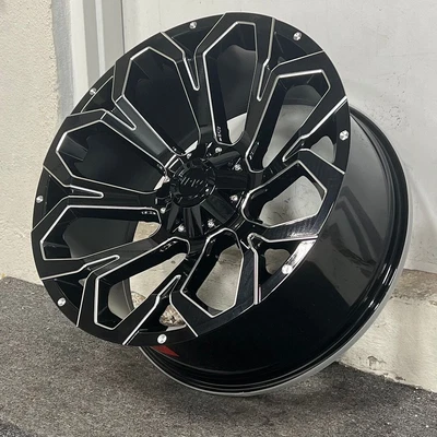 $1299.99 • Buy 22  Ipw 950 Gloss Black Milled Wheels Rims Fits Chevrolet Chevy Tahoe Ls Lt Z71