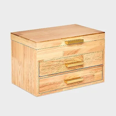 Three Drawer Wood Organizer Jewelry Box - A New Day Light Brown • $22.99