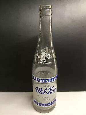 Vintage ACL Mil-kay Vitamin Drink Painted Label Soda Bottle. St. Louis Mo. • $16