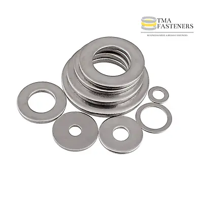 Stainless Steel Washers M2 M2.5 M3 M4 M5 M6 M8 M10 M12 M16 Excellent Quality • £0.99