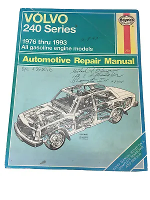 Volvo 240 Series 1976 Thru 1993 Haynes Owners Repair Manual 242 244 245 Gasoline • $14.97