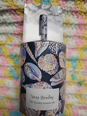 Vera Bradley Pen Cup And Notepad Set. Morning Shells. 50 Sheet Notepad Gel Pen • $14.50