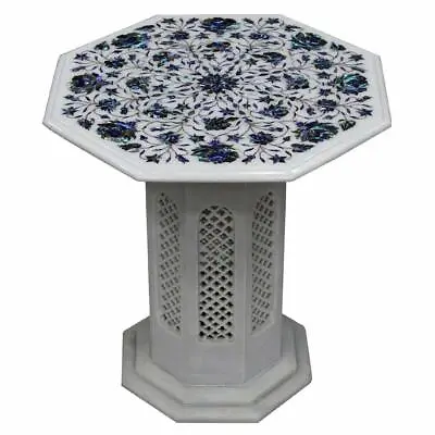18  Marble Table Top Semi Precious Stones Art Handmade Inlay With Marble Stand • £1076.87