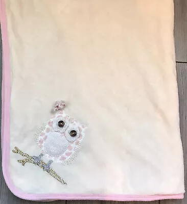 Mudpie Baby Blanket Owl Pink Minky Dots Security Lovey Mud Pie 32x27” Free Ship • $29.99