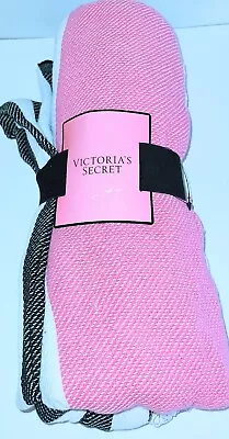 Victoria's Secret Woven Lightweight Throw Beach Blanket 50  X 60  Fringed NWT • $17.98