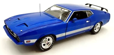 Auto World 1/18 Scale AMM1323/06 - 1973 Ford Mustang Mach 1 - Blue • £129.99