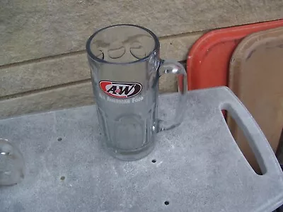 Vintage A&W Logo All American Food Large Glass AW Root Beer Mug 7  Holds 16 Oz • $19.99