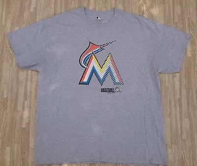 Miami Marlins Gray MLB Baseball Shirt ~ Men's XL ~ Florida Marlins  • $12.32