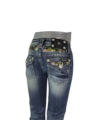 Miss Me Capri Low Slim Fit Girls Denim Jeans Stretch 10 (24 X 14) JK6258P • $40