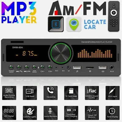 Single DIN Bluetooth In-Dash Car AM/FM Stereo Receiver USB AUX MP3 Player Radio • $23.74