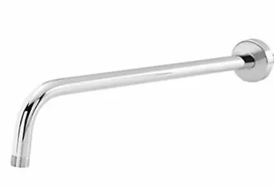 B&Q Stainless Steel Chrome Effect Wall Shower Arm Square Round 450 X 95mm • £9.95