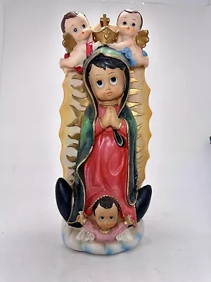 Virgen De Guadalupe Con Angeles / Virgin Mary/W Angels STATUE 12 Inch • $21.99