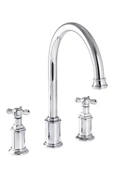 Calypso Palma 3 Hole Basin Bathroom Sink Tap CHROME With Click Waste RRP £380 • £93.06