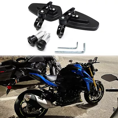 Black Motorcycle 7/8  Handle Bar End Mirror For Suzuki GSXS150 GSXS 750 GSXS1000 • $27.11