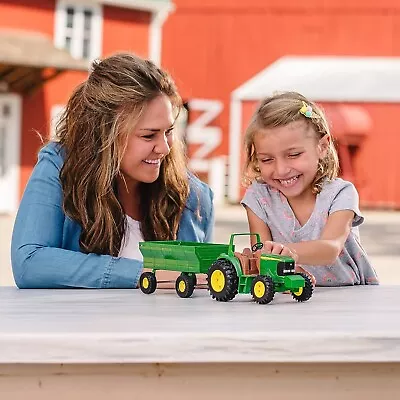 New JOHN DEERE TRACTOR AND WAGON 37163 CLASSIC TOY Kid Tough W/ Detachable Wagon • $49.95