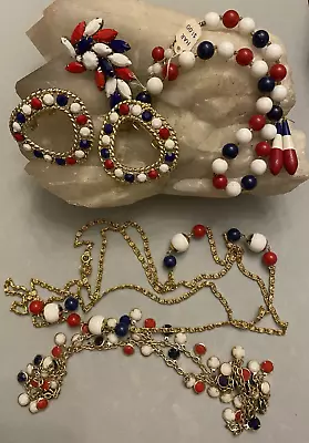 Vintage Red-White-Blue Har Juliana Designer Jewelry Lot • $69.99