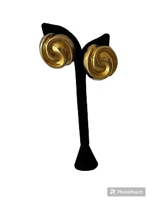 STEVE VAUBEL EARRINGS 1988 Vermeil MODERNIST 2” Diameter 1988 Signed • $139