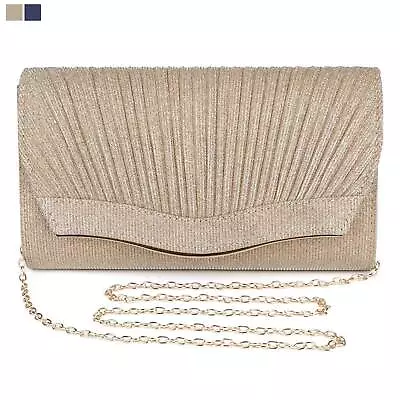 Women Evening Clutch Bag Glitter Envelope Handbag Bridal Wedding Cocktail Party • $15.19