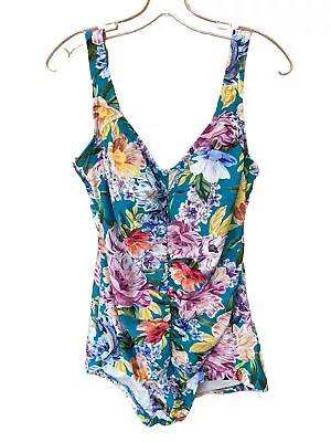 Maxine Of Hollywood 16 Unworn Pastel Floral Front Shirred Fully Lined • $21